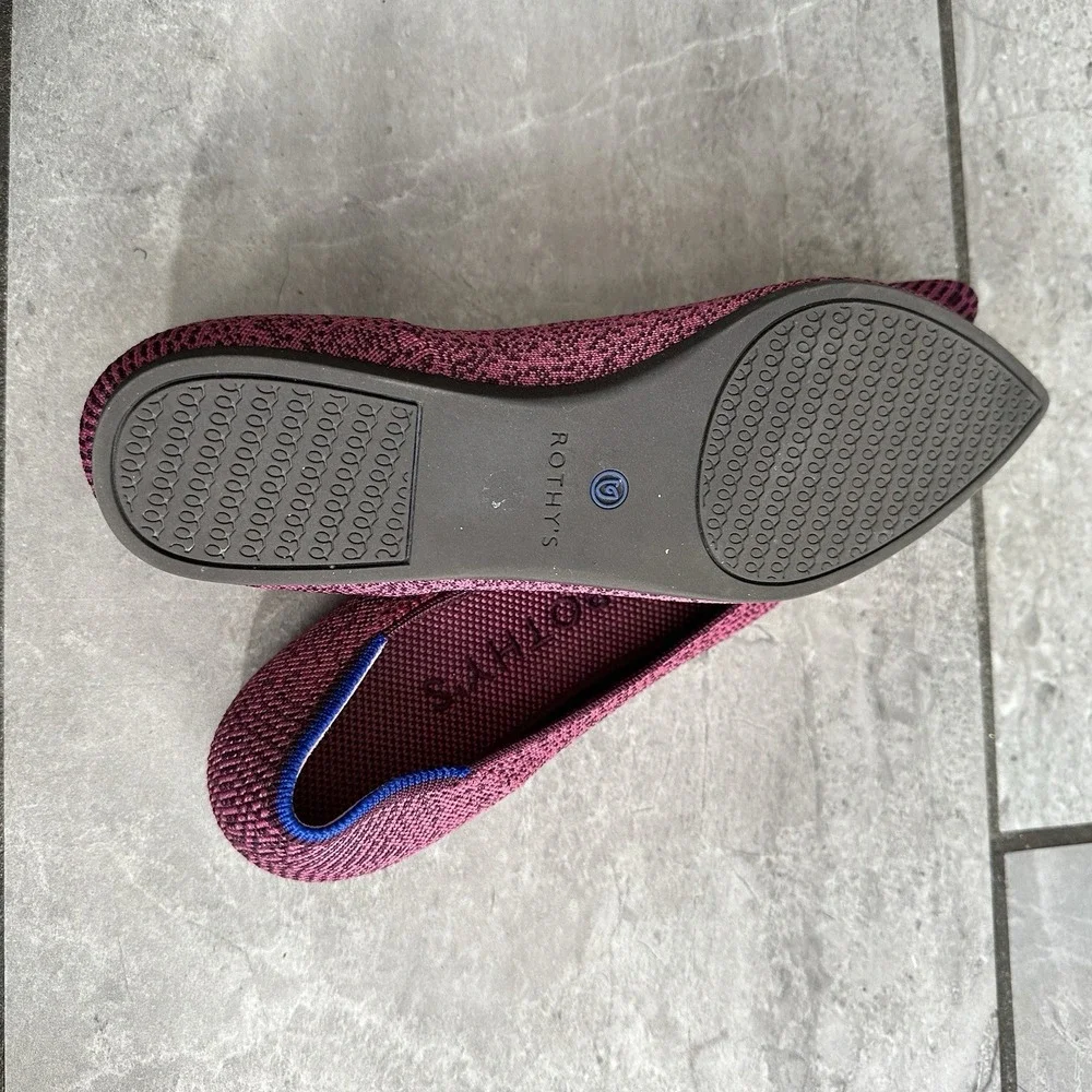 Rothys The Point Fig Python Snake Print Toe‎ Limited Edition Flat Women W 8 Rare